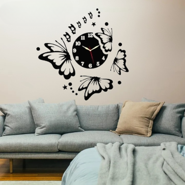 3d Butterfly Wall Clock