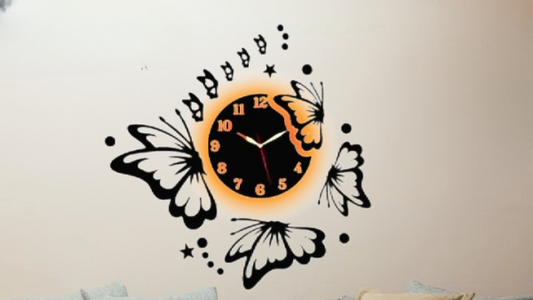 3d Butterfly Wall Clock