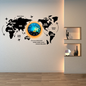3D Wooden World Map & Dial Wall Clock — 40 Inch Home Decor